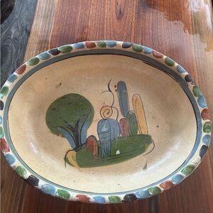 Vintage Terra cotta oval Tlaquepaque style nesting bowl